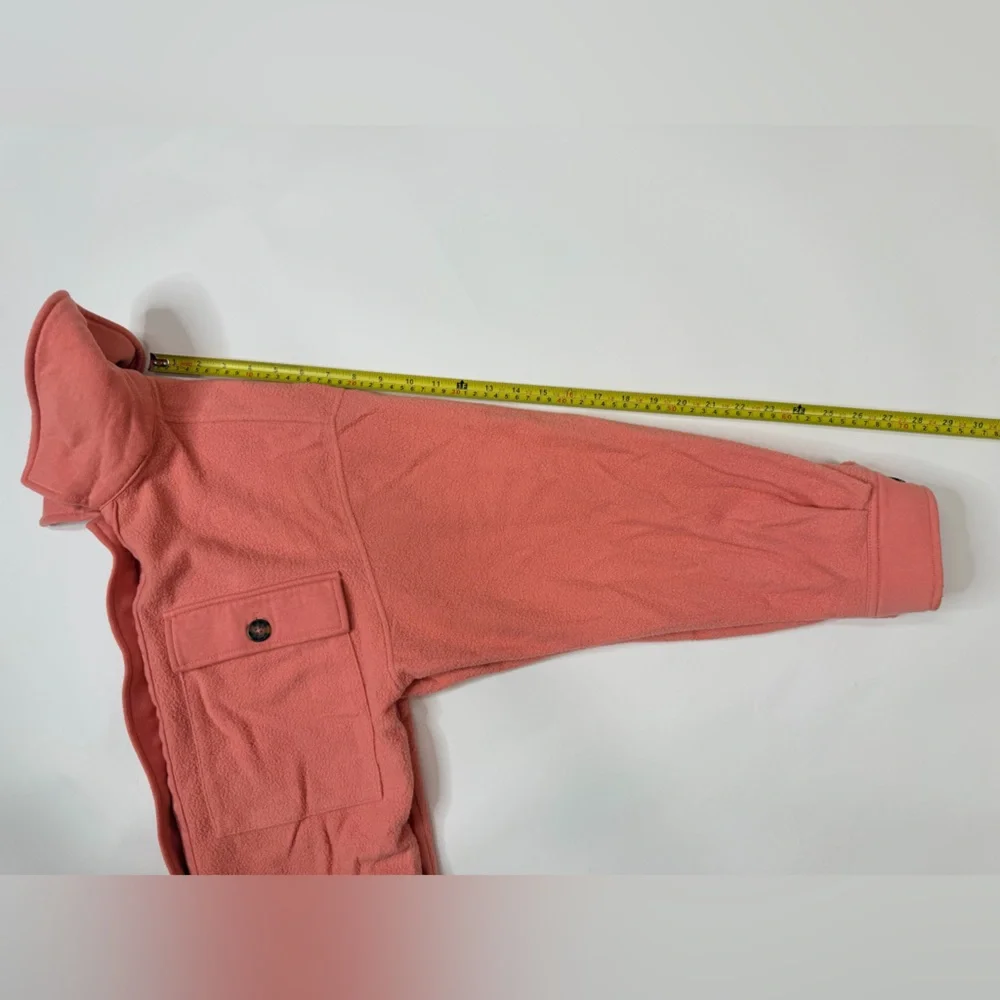 Pink Shacket Brushed Oversized Long Sleeve Button Down Shirt Jacket Fleece Plaid - Picture 14 of 17